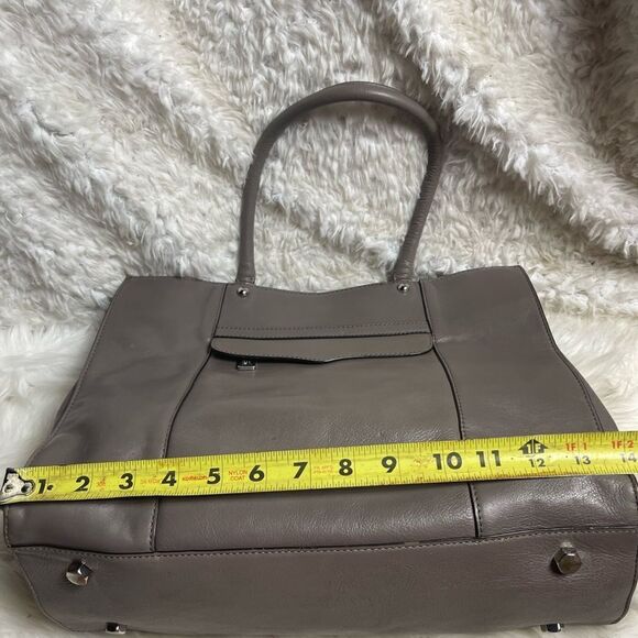 Rebecca Minkoff leather gray large shoulder bag with silver tone hardwares. - Picture 8 of 14